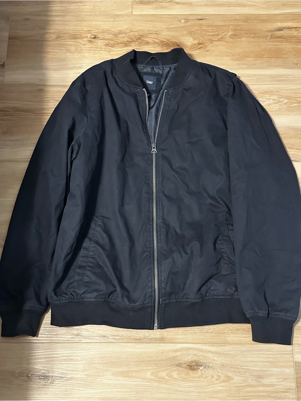 GAP Black Men's Bomber Jacket with Front Zip